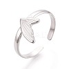 Adjustable 304 Stainless Steel Open Cuff Rings for Women RJEW-N052-27P-1
