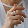 Non-Tarnish 304 Stainless Steel Double Wing Open Cuff Ring RJEW-F149-01P-4