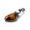 Natural Tiger Eye Pendants G-K338-42AS-05-2