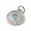Rack Plating Brass Deep Sky Blue Micro Pave Deep Sky Blue Cubic Zirconia Pendants KK-A200-15P-2