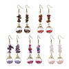 Natural & Synthetic Mixed Gemstone Chips Dangle Earrings EJEW-JE05634-1