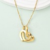 304 Stainless Steel Pendant Necklaces for Women NJEW-U040-02A-G-1