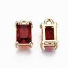 Brass Glass Rhinestone Pendants GLAA-S179-21D-RS-3