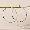Handmade Glass Seed Beads Hoop Earrings LS-HQ0649-3-3