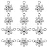12Pcs 430 Stainless Steel Small Flower Connector Charms & Pendants JX240A-1