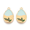 Rack Plating Alloy Enamel Pendants ENAM-N066-01KCG-1