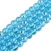 Transparent Electroplate Glass Beads Strands EGLA-Q132-6MM-01A-17-1