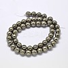 Natural Pyrite Round Beads Strands G-F197-07-6mm-2