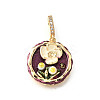 Brass Micro Pave Cubic Zirconia & Enamel Pendants KK-R222-09G-02-1