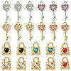 12Pcs 5 Styles Alloy Rhinestone Pendants FIND-FS0002-08-1