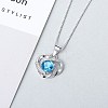 Anti-Tarnish Rhodium Plated 925 Sterling Silver Pendants ZIRC-BB50406-D-1