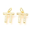 Brass Micro Pave Cubic Zirconia Charms ZIRC-O037-06G-1