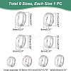 8Pcs 8 Size 201 Stainless Steel Grooved Finger Ring for Men Women RJEW-DC0001-11-2