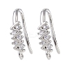 Brass Micro Pave Cubic Zirconia Earring Hooks KK-U008-11P-1