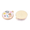 Printed Rack Plating Alloy Enamel Pendants ENAM-T020-02F-2