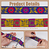 Ethnic Style Floral Pattern Embroidery Polyester Ribbons OCOR-WH0104-04A-4