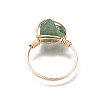 Natural Gemstone Braided Bead Chips Finger Rings RJEW-TA00216-01-5