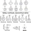 Mixed Shapes Alloy Charms ZIRC-SC0001-04P-2