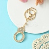 Golden Alloy Rhinestone Keychain KEYC-YW00105-15-1