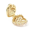 Heart Brass Clear Cubic Zirconia Locket Pendants KK-B141-10G-2