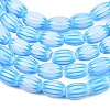 Handmade Millefiori Glass Oval Bead Strands LK-Z001-01B-02-4