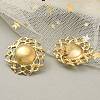 Ion Plating(IP) 304 Stainless Steel Flat Round Stud Earrings for Women EJEW-M089-05G-3