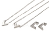 Letter V 304 Stainless Steel Pendant Necklaces & Bracelets & Stud Earrings Sets for Women SJEW-C004-04P-2