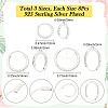 24Pcs 3 Styles Brass Textured Hoop Earrings EJEW-SC0010-89S-2