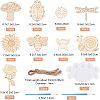 90Pcs 9 Styles Wood Cutouts Ornaments WOOD-NB0005-15-4