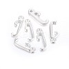 Silver Color Plated Alloy Letter Pendants PALLOY-J718-01S-J-2