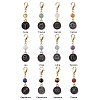 12Pcs Alloy Enamel Flat Round with 12 Constellations Pendant Decorations HJEW-JM02528-1