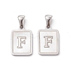 304 Stainless Steel Pave Shell Pendants STAS-G327-01P-F-1