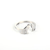 Stylish Adjustable 304 Stainless Steel Wolf Cuff Rings for Women LS-CD3807-8-1