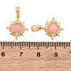 Brass Micro Pave Clear Cubic Zirconia with Rose Quartz Charms KK-CBA2DE6-10G-01-3