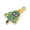 Christmas Kitten Alloy Enamel Pendants X-ENAM-I060-02B-2