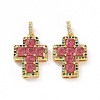 Brass Micro Pave Clear Cubic Zirconia Pendants ZIRC-F135-24G-01A-2