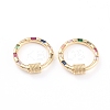 Brass Micro Pave Cubic Zirconia Screw Carabiner Lock Charms ZIRC-L093-62G-1