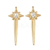 304 Stainless Steel Rhinestone Big Pendants STAS-P410-02G-1