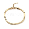 Ion Plating(IP) 304 Stainless Steel Round Snake Chain Bracelets BJEW-O186-08A-G-7