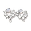 Brass with Cubic Zirconia Stud Earring Finding KK-Q048-20P-1