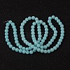 Pale Turquoise Color Spray Painted Round Imitation Jade Glass Beads Strands X-DGLA-S076-8mm-19-3