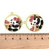Golden Plated Alloy Enamel Pendants ENAM-Z017-08G-03-3