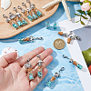 24Pcs 6 Styles Ocean Series Synthetic Turquoise Pendant Decorations HJEW-FH00109-3
