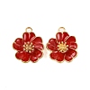 Light Gold Plated Alloy Enamel Pendants ENAM-Z017-14KCG-01-1