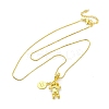Brass Clear Cubic Zirconia Scarecrow Pendant Necklaces NJEW-C071-03G-4