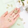8Pcs 8 Style Brass Micro Pave Clear Cubic Zirconia Pendants ZIRC-FH0001-25-3