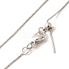 0.5mm Rack Plating Brass Box Chain Adjustable Slider Necklaces for Women Men MAK-L044-52P-2