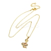 Brass Micro Pave Colorful Cubic Zirconia Snake Pendant Necklaces LS-NJEW-S438-02H-G-4