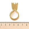 Round Ball Tassel 304 Stainless Steel Cuff Rings for Women LS-RJEW-U039-03G-5