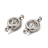 304 Stainless Steel Single Rhinestone Connector Charms STAS-E194-13P-3